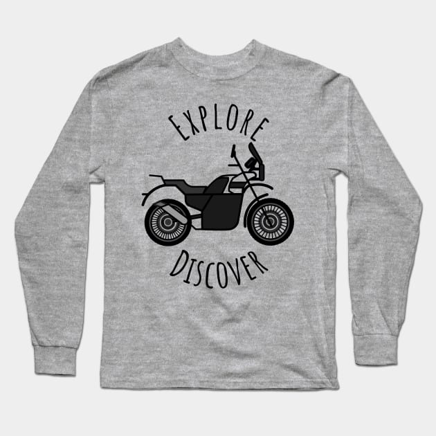 Explore Discover - Royal Enfield Himalayan Long Sleeve T-Shirt by WeStarDust